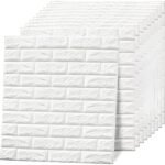 AD Self-adhesive foaming sheet White classic Brick pattern (70x77cm.)