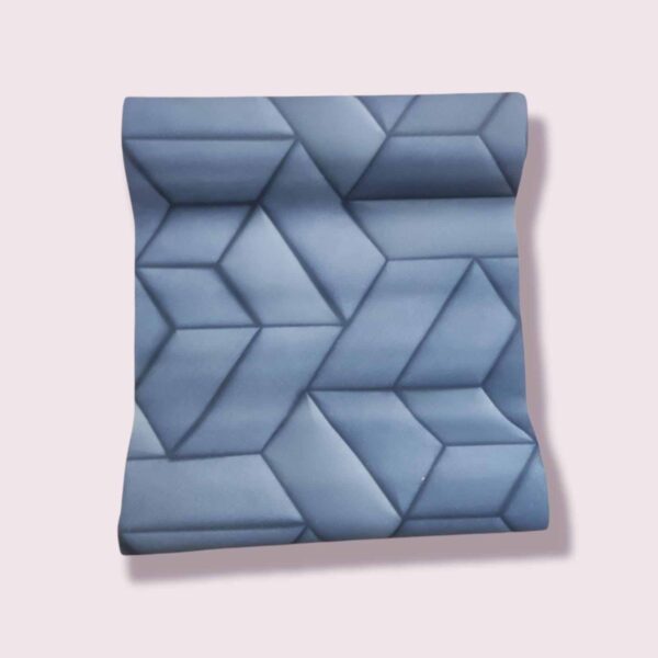 AD 3D Geometrical pattern in mid-Blue color