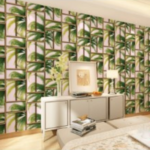 Self Adhesive Wall Sticker 3D Green Leaves (45 x 500cm.)