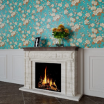 Self Adhesive Wall Sticker Vintage Floral (45 x 1000cm.)