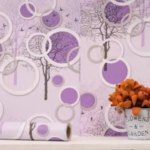 Self Adhesive Wall Sticker 3D Purple Circle (45 x 1000cm.)
