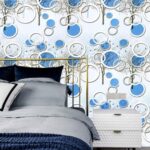 Self Adhesive Wall Sticker 3D Blue Circle (45 x 500cm.)