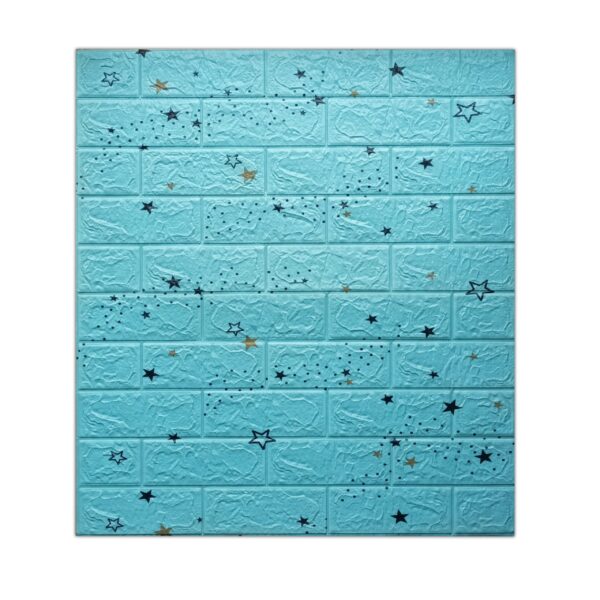 AD Self-adhesive foaming sheet Blue color Star pattern (70x77cm.)