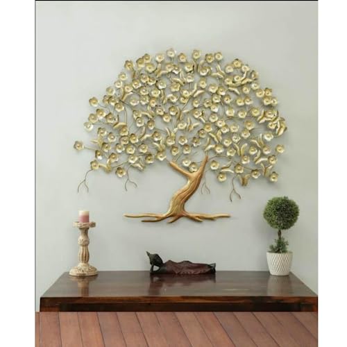 AD Breeze Butterfly Tree Gold (A) Family Wall Decor For Living Room, Bedroom, Home Decor (44x2x37 INCH)