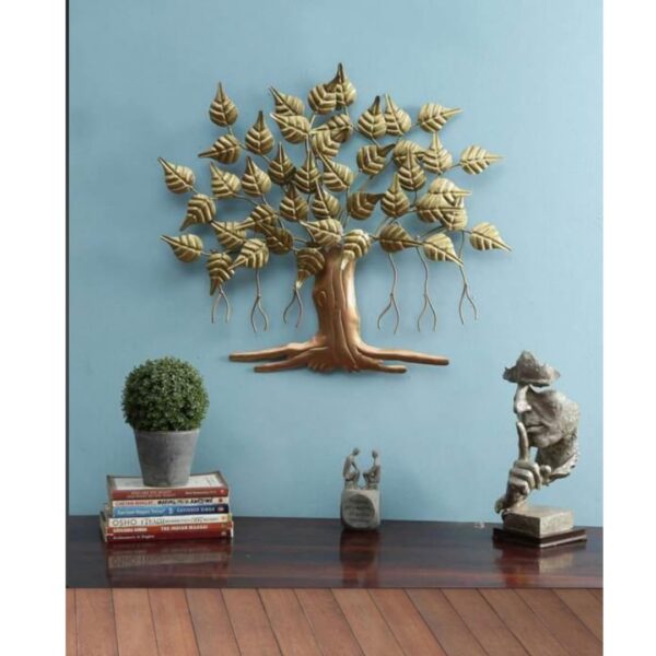 AD Bettel Mini Tree (Gold) Wall Decor For Living Room, Bedroom, Home Decor (25x2x23 INCH)