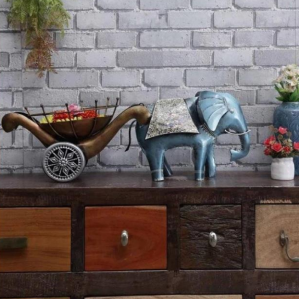 AD ELEPHANT WITH TROLY (22x18x4 inch)