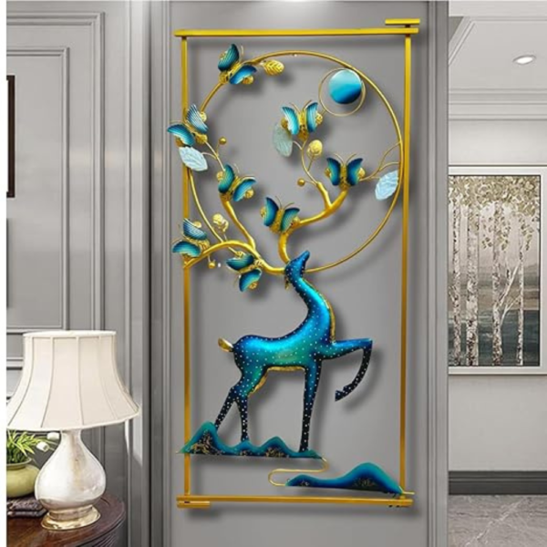 AD Deer And Butterfly Metal Frame with LED(48 x 2 x 24 inch)