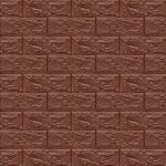 AD Brown Self Adhesive 3D Bricks Pattern Foam Sheet (70*77 cm)