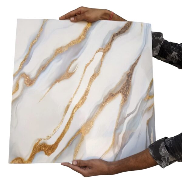 AD Waterproof Self-Adhesive UV Marble Sheet Pack of 5  (60x60 cm)