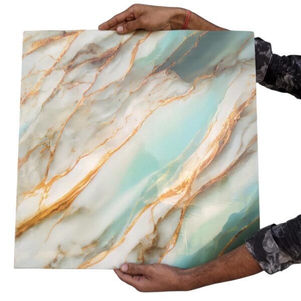 AD Waterproof Self-Adhesive UV Marble Sheet Pack of 5  (60x60 cm)