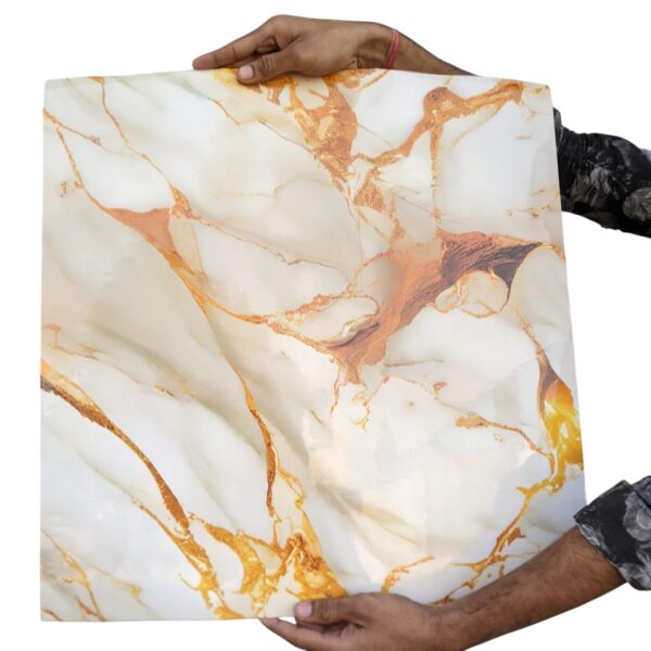 AD Waterproof Self-Adhesive UV Marble Sheet Pack of 5  (60x60 cm)