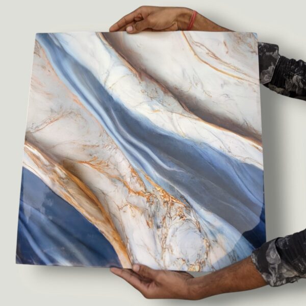 AD Waterproof Self-Adhesive UV Marble Sheet Pack of 5  (60x60 cm)