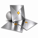 Acrylic Mosaic Silver with gold Mirror Tile Self-Adhesive Size (12×12 Inch)