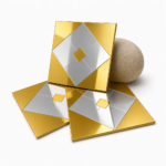 Acrylic Mosaic gold to silver Mirror Tile Self-Adhesive Size (12×12 Inch)
