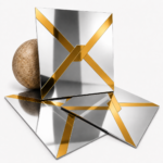 Acrylic Mosaic silver to gold Mirror Tile Self-Adhesive Size (12×12 Inch)