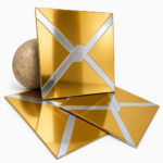 Acrylic Mosaic tile gold to silver Mirror Tile Self-Adhesive Size (12×12 Inch)