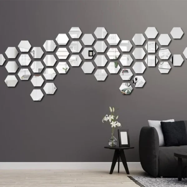 Acrylic Mosaic Silver Tile Self-Adhesive Size (12 X 10.4 cm)