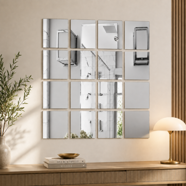 Acrylic Mosaic Silver Tile Self-Adhesive Size (30cm X 30cm)