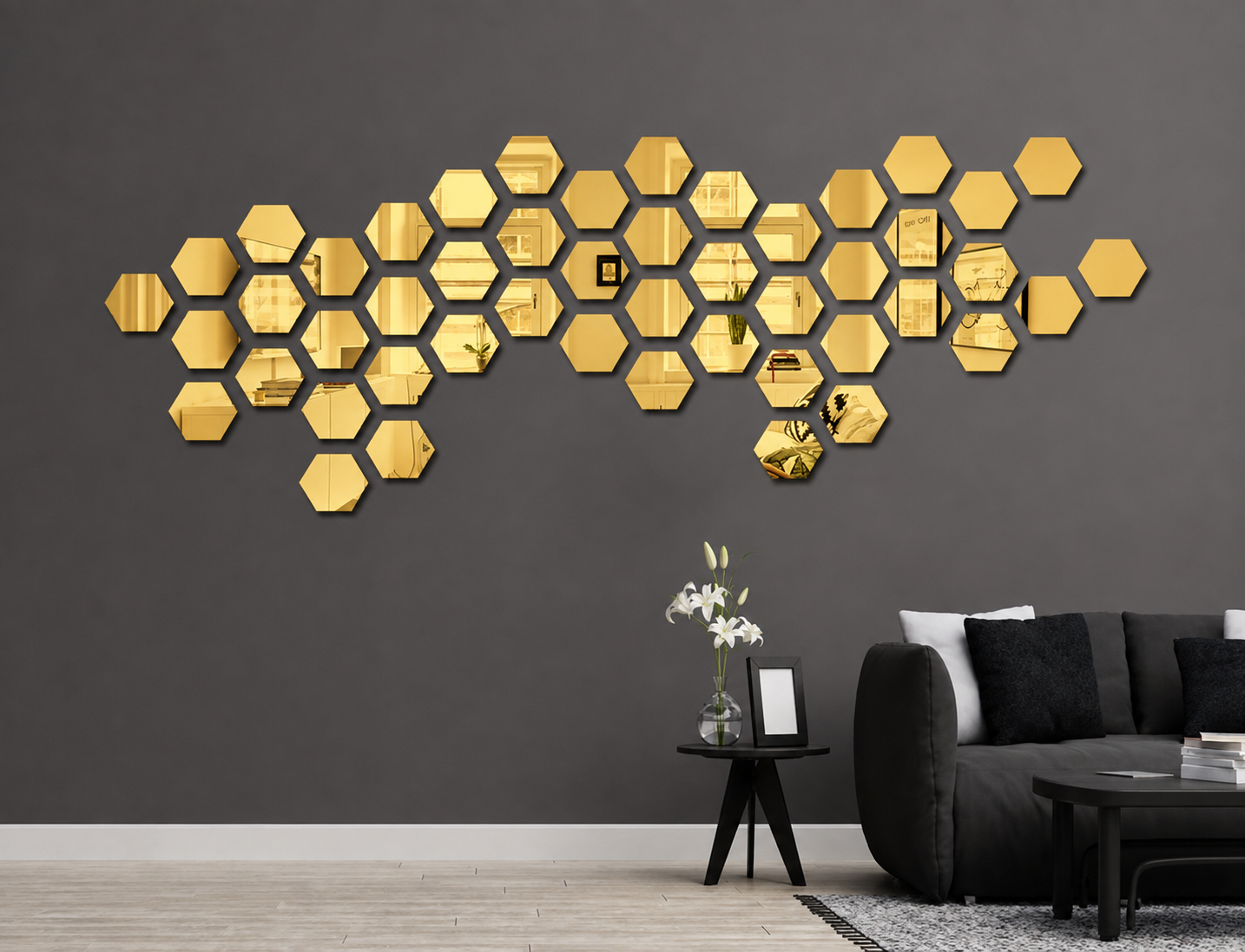 Acrylic Mosaic Gold Tile Self-Adhesive Size (12 X 10.4 cm)