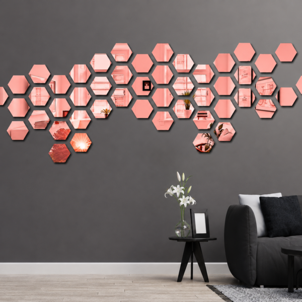 Acrylic Mosaic Rosegold Tile Self-Adhesive Size (12 X 10.4 cm)