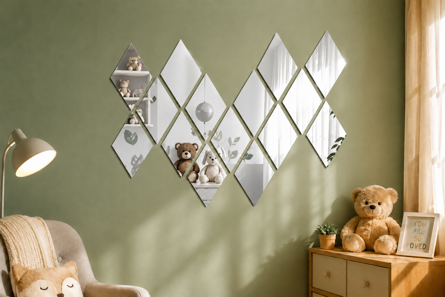 Acrylic Mosaic Silver Tile Self-Adhesive Size (6X9 Inch)