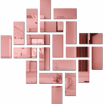 Acrylic Mosaic RoseGold Tile Self-Adhesive Size (6X 2.5 Inch)