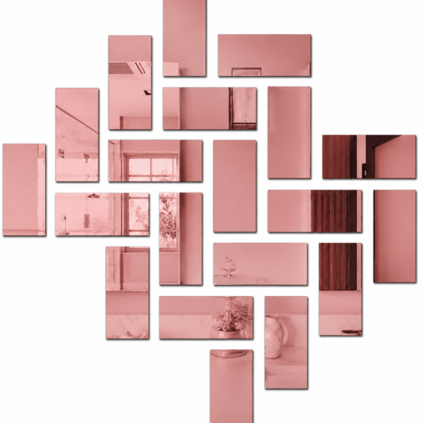 Acrylic Mosaic RoseGold Tile Self-Adhesive Size (6X 2.5 Inch)