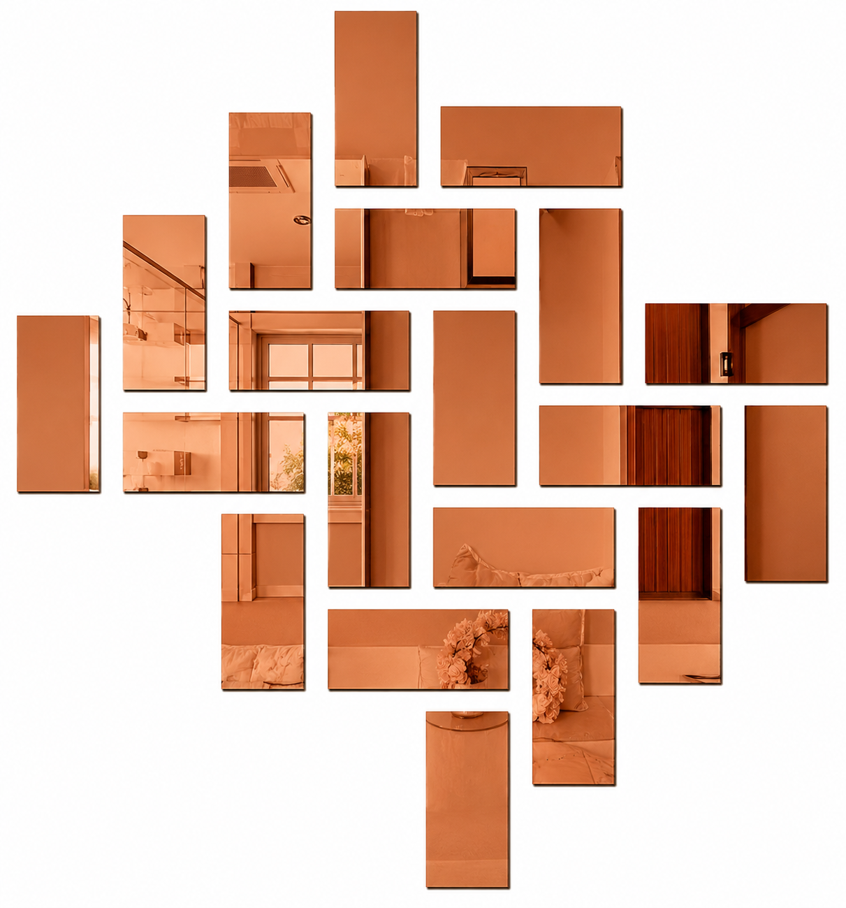 Acrylic Mosaic Brown Tile Self-Adhesive Size ( 6X 2.5 Inch)
