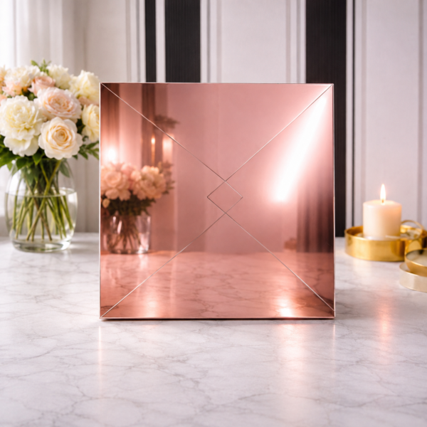 Acrylic Mosaic Rosegold Tile Self-Adhesive Size (12×12 Inch)