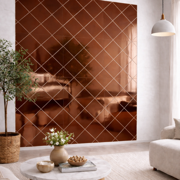 Acrylic Mosaic Brown Tile Self-Adhesive Size (12×12 Inch)