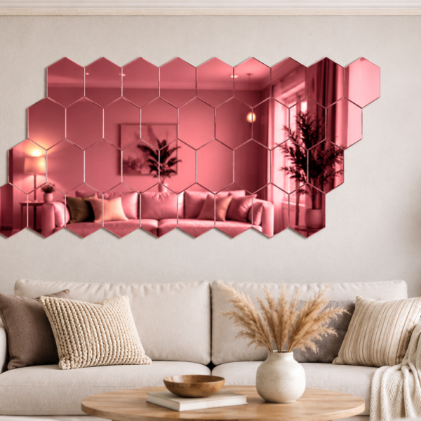 Acrylic Mosaic Rosegold Tile Self-Adhesive Size (12×12 Inch)
