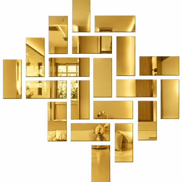 Acrylic Mosaic Gold Tile Self-Adhesive Size (6X 2.5 Inch)