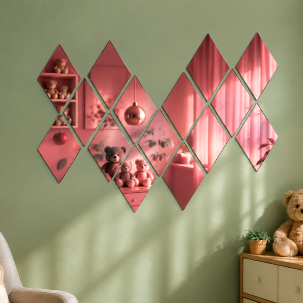 Acrylic Mosaic RoseGold Tile Self-Adhesive Size (6X9 Inch)