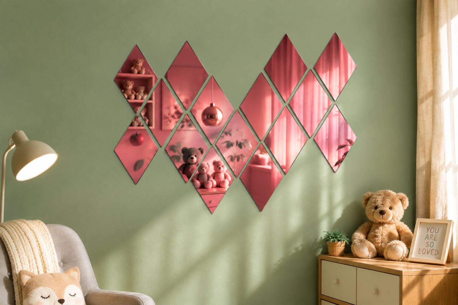 Acrylic Mosaic RoseGold Tile Self-Adhesive Size (6X9 Inch)