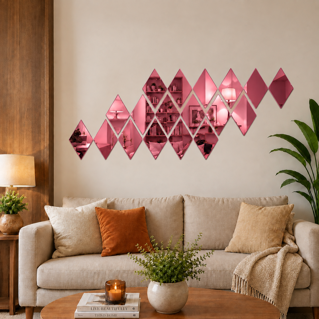 Acrylic Mosaic RoseGold Tile Self-Adhesive Size (6X9 Inch) - Image 2