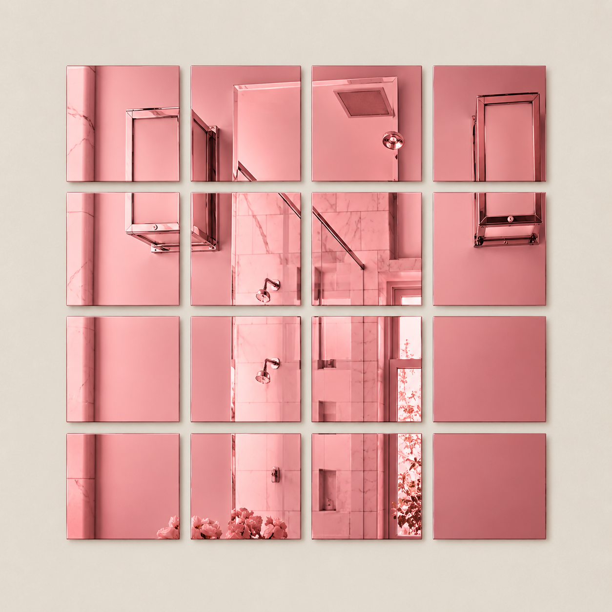 Acrylic Mosaic Rosegold Tile Self-Adhesive Size (30 X 30 cm) - Image 2