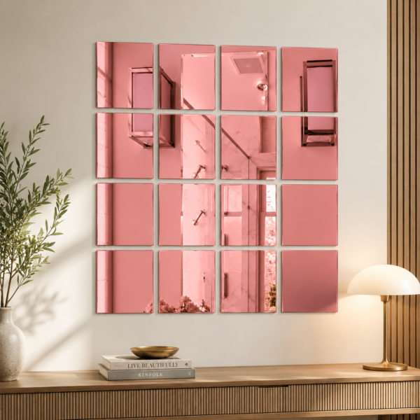 Acrylic Mosaic Rosegold Tile Self-Adhesive Size (30 X 30 cm)