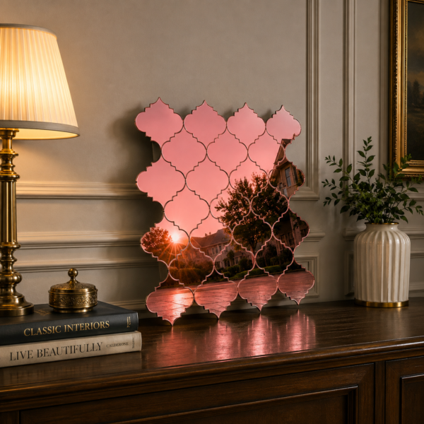 Acrylic Mosaic Rosegold Tile Self-Adhesive Size (12×12 Inch)