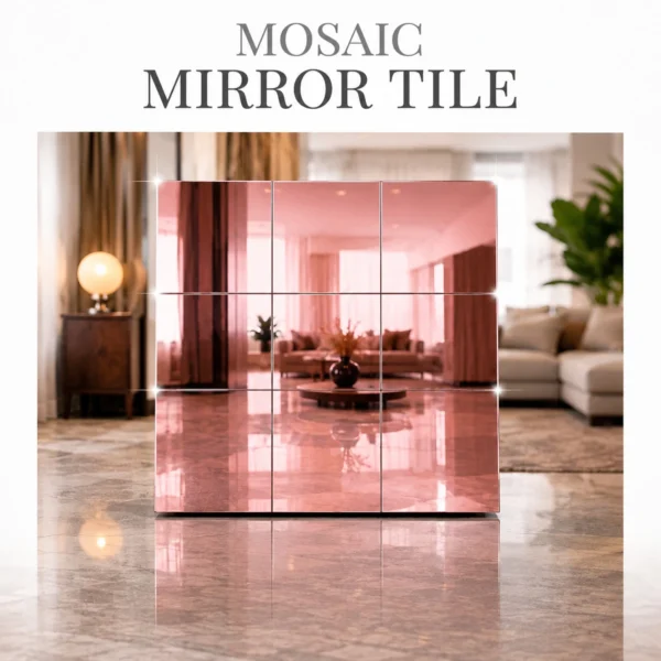 Acrylic Mosaic Rosegold Tile Self-Adhesive Size (12×12 Inch)
